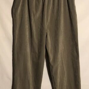 Maurada 1X Sage Green Soft Pull On Pants Elastic Waist High Rise Stretch Pockets